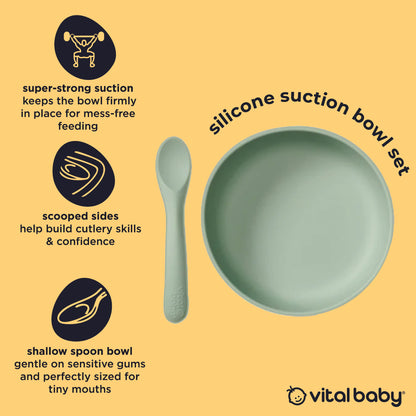 silicone suction bowl set