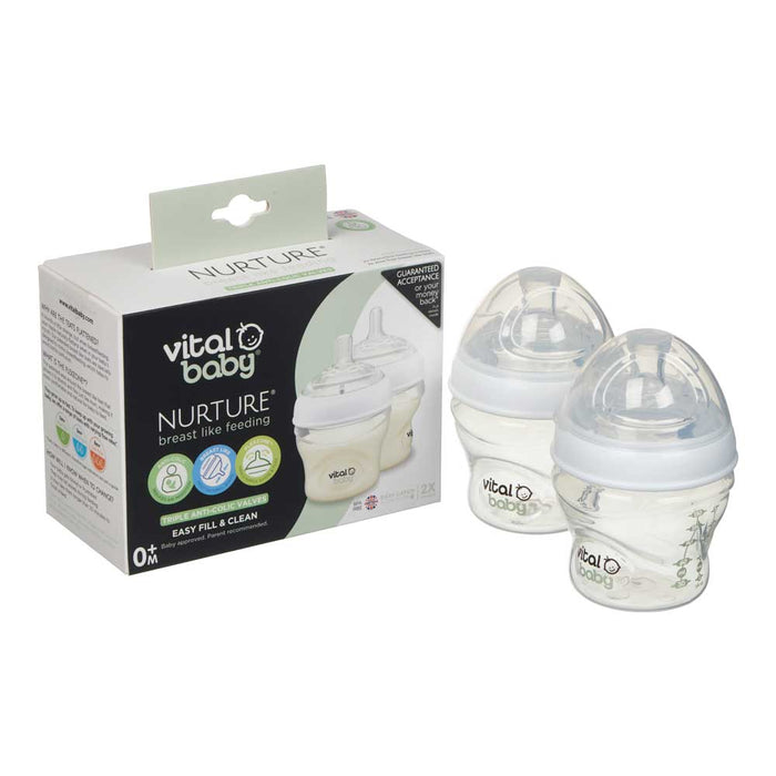 NURTURE breast like feeding bottle 150ml 2pk