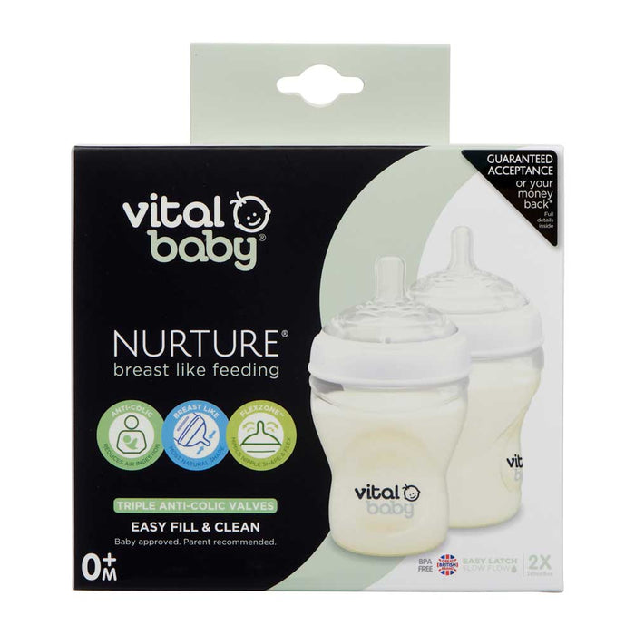 NURTURE breast like feeding bottle 240ml 2pk